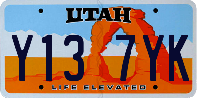 UT license plate Y137YK