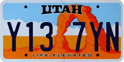 UT license plate Y137YN