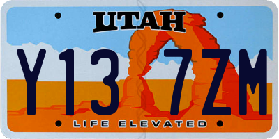 UT license plate Y137ZM