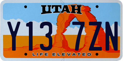 UT license plate Y137ZN