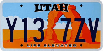 UT license plate Y137ZV
