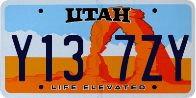 UT license plate Y137ZY