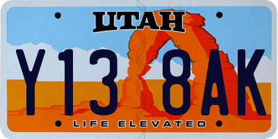 UT license plate Y138AK