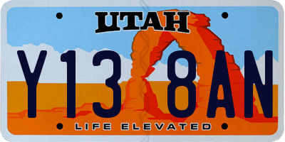 UT license plate Y138AN