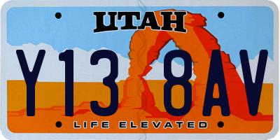 UT license plate Y138AV