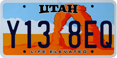 UT license plate Y138EQ