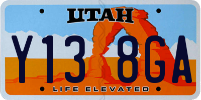 UT license plate Y138GA