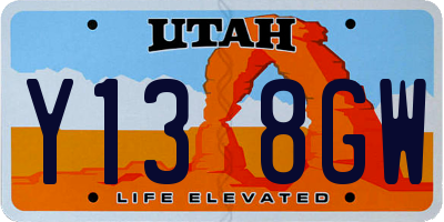 UT license plate Y138GW