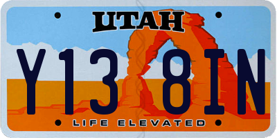 UT license plate Y138IN