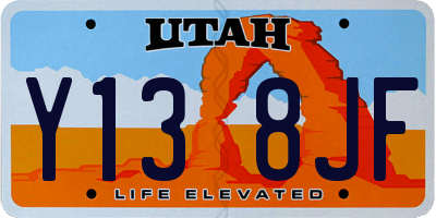 UT license plate Y138JF