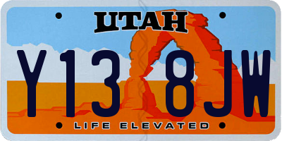 UT license plate Y138JW