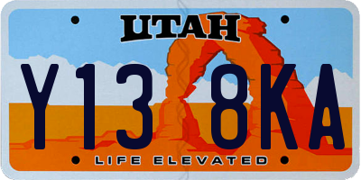 UT license plate Y138KA