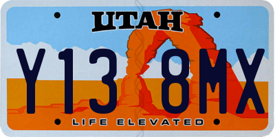 UT license plate Y138MX