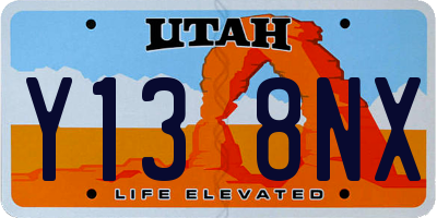 UT license plate Y138NX
