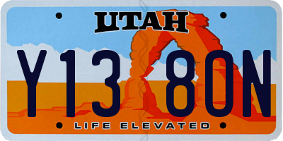 UT license plate Y138ON