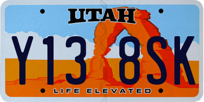 UT license plate Y138SK
