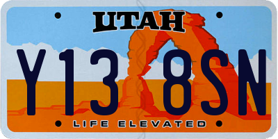 UT license plate Y138SN