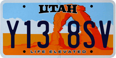 UT license plate Y138SV