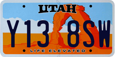UT license plate Y138SW