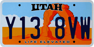 UT license plate Y138VW