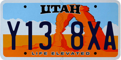 UT license plate Y138XA