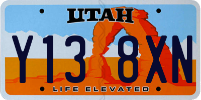 UT license plate Y138XN