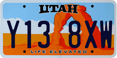 UT license plate Y138XW
