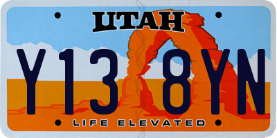 UT license plate Y138YN