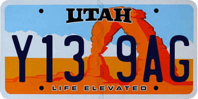 UT license plate Y139AG