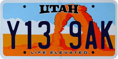UT license plate Y139AK