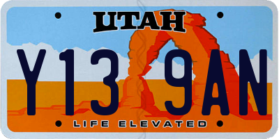 UT license plate Y139AN