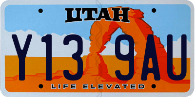 UT license plate Y139AU