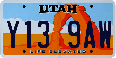 UT license plate Y139AW