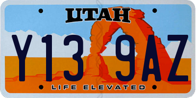 UT license plate Y139AZ