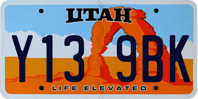 UT license plate Y139BK