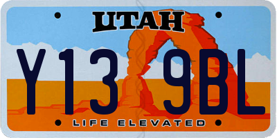 UT license plate Y139BL