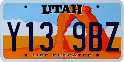 UT license plate Y139BZ