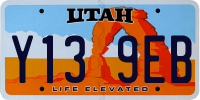 UT license plate Y139EB
