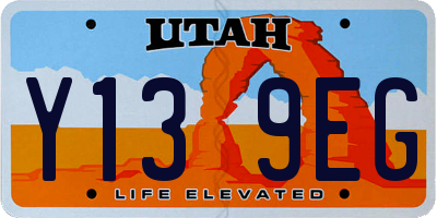 UT license plate Y139EG