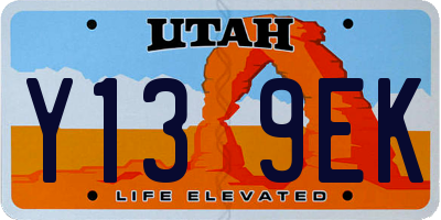 UT license plate Y139EK