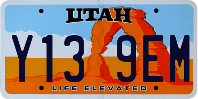 UT license plate Y139EM
