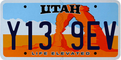 UT license plate Y139EV