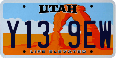 UT license plate Y139EW