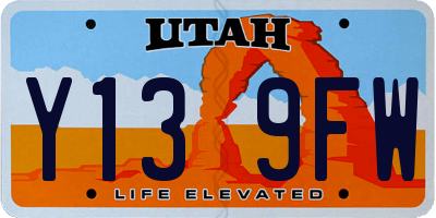 UT license plate Y139FW