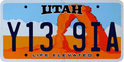 UT license plate Y139IA