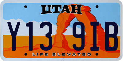 UT license plate Y139IB