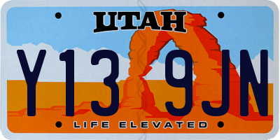 UT license plate Y139JN