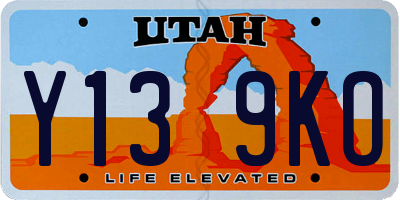 UT license plate Y139KO