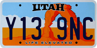 UT license plate Y139NC