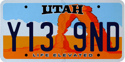 UT license plate Y139ND